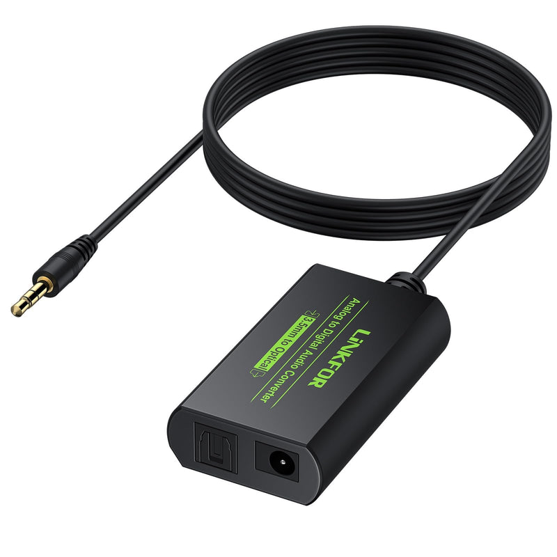 [Australia - AusPower] - LiNKFOR 3.5mm to SPDIF Converter Analog to Digital Audio Adapter for Enhanced Sound Toslink Optical Output 3.5mm to Optical with Optical Cable for TVs, Gaming Consoles, Computers, and projectors etc 