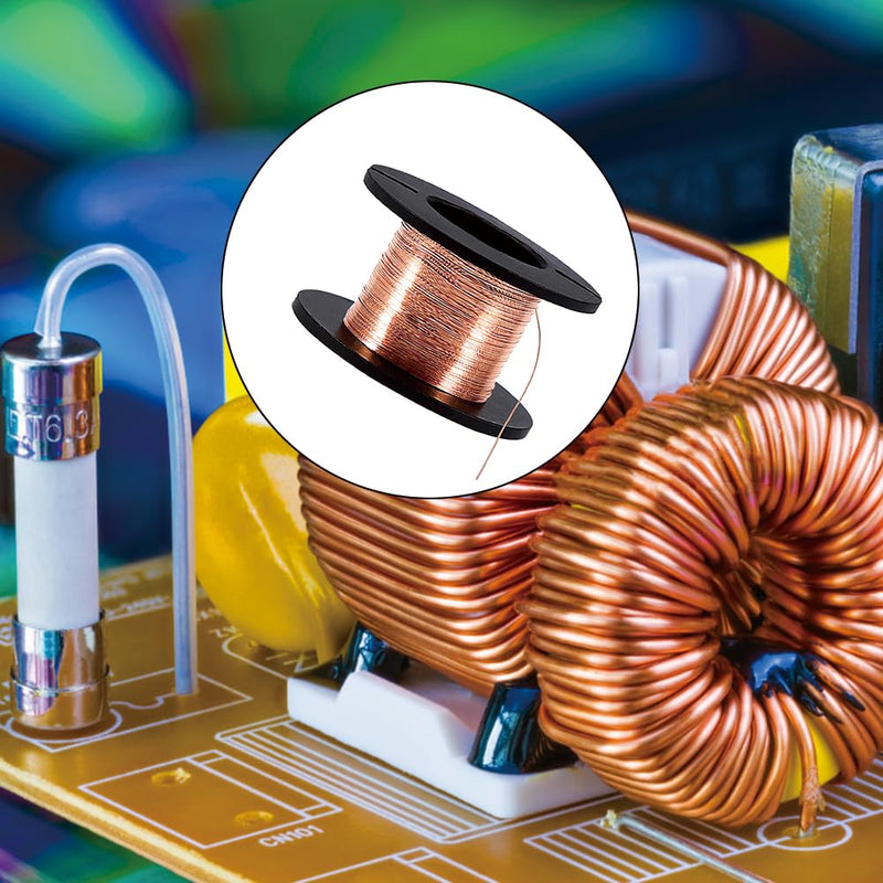 [Australia - AusPower] - 0.1mm Copper Wire, 5PCS Enameled Jumper Wire Enamele Magnet Winding Electrical Conductivity Insulation Enamelled Repair Line Connecting Precision Motherboard Soldering Transformer Inductors 