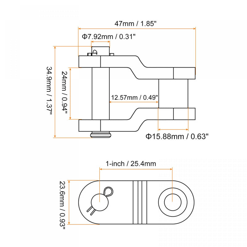 [Australia - AusPower] - uxcell 6Pcs #80 Chain Offset Half Link Roller, 1" Pitch Carbon Steel, Standard Chain End Connector Split Links for 16A Chain 