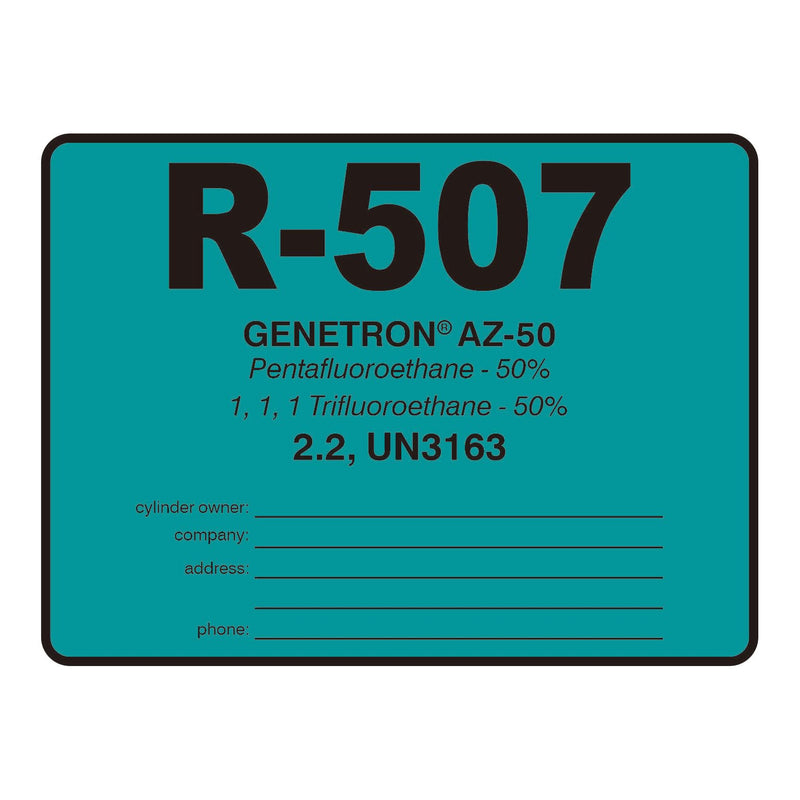 R507 HVAC/R Labels R-507 Refrigerant ID Labels Cerification Tag Stickers identifier 20 Pack