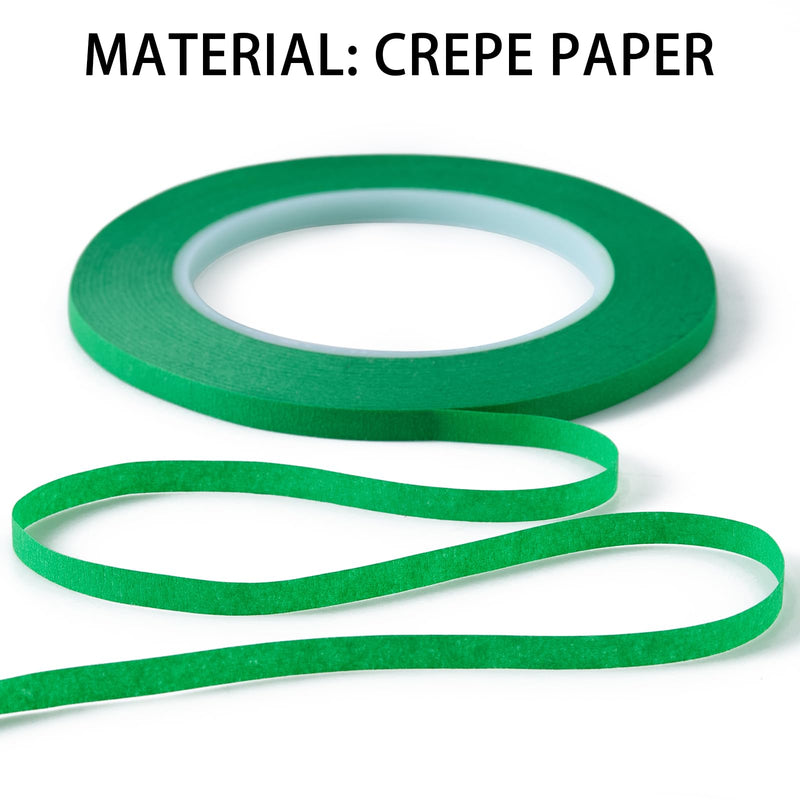 QDiShi 2 Pack 1/4" inch x 60yd Green Painters Tape Easy Removal Thin Narrow Finishing Masking Tape Painting Tape Wall Tape, No Residue and Good Adhesive (0.25 in 6MM)