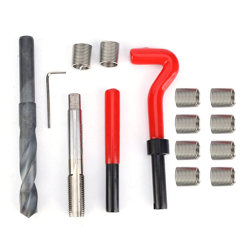 [Australia - AusPower] - Thread Inserts Repair Kit,15 Pcs Thread Inserts,M14x1.5 Female Thread Repairing Accessory Assortment Kit,Drill Helicoil Repair Kit,Thread Inserts Repair Kit for Automotive Mechanical Repairing 