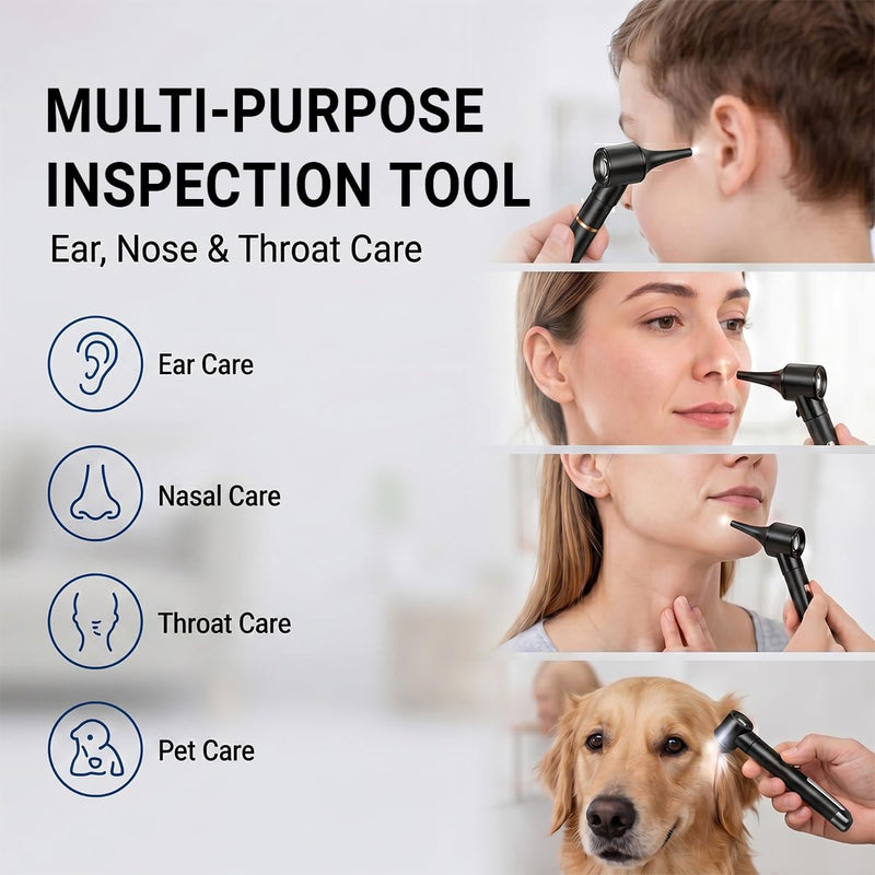 Zolara Mini Otoscope, Otoscope with Light, Portable Ear Care with 5 Otoscope Covers, Stylo Otoscope, for L'examen de L'oreille