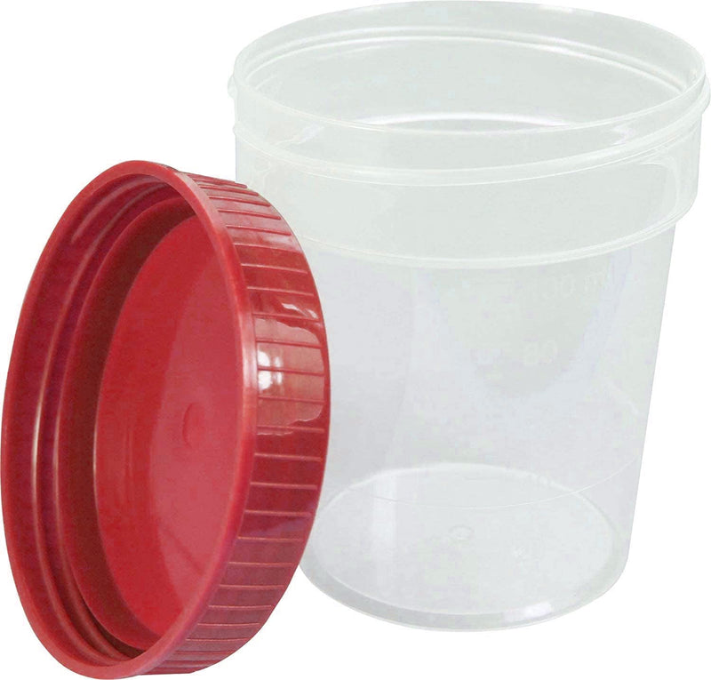 [Australia - AusPower] - SUMEDTEC 10 Pack (120ml) Sterile Urine Analysis Containers with Airtight Lid and Name Tag 