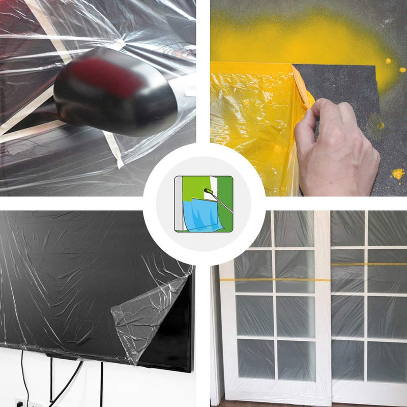 MyLifeUNIT Tape and Drape, Assorted Masking Film for Automotive Painting Covering Bundle