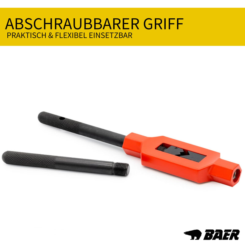 BAER Adjustable Pro Tap Wrench Size 3 | M 5-20 | 7/32-3/4 | G 1/8-1/2 Made of Premium Die-Cast - Holder for Taps - Thread Cutting - Thread Tool GR. 3 | M 5-20 | 7/32-3/4 | G 1/8-1/2