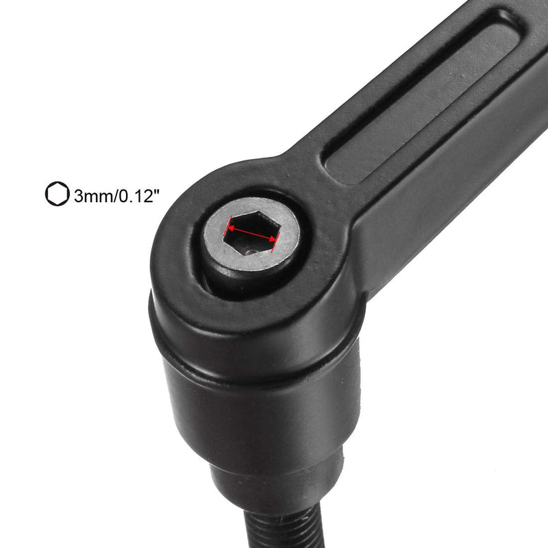 [Australia - AusPower] - uxcell M5 x 20mm Handle Adjustable Clamping Lever Thread Push Button Ratchet Male Threaded Stud Knobs Locking Rotating Screw Handles Quick Release Bolt Black 5pcs 