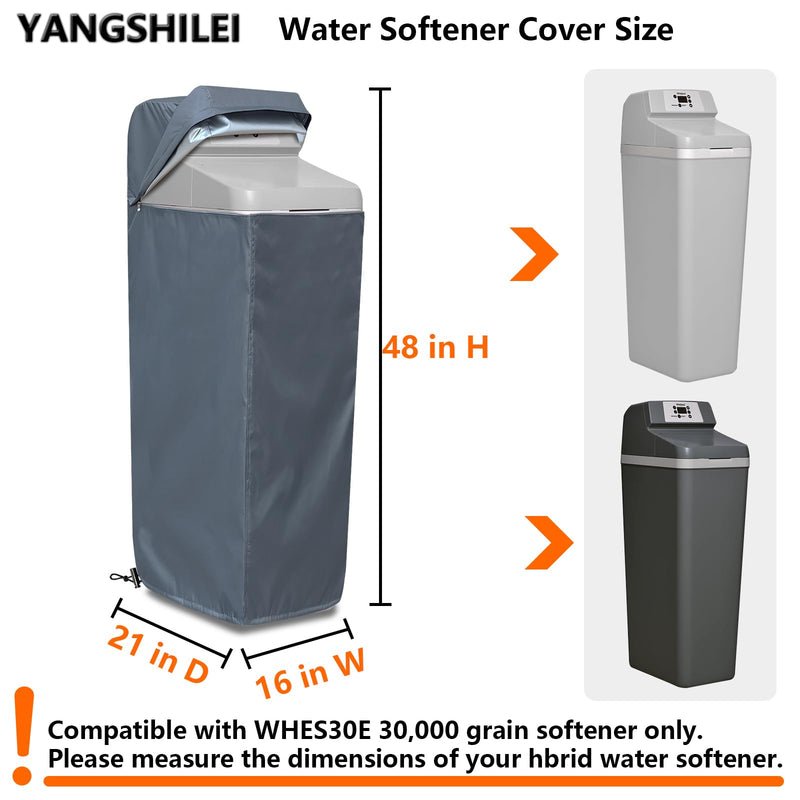 [Australia - AusPower] - Water Softener Cover for WHES30E/WHES40E Grain Softener, Openable top Easy to use Removal-free installation for UV Dust protection of Water Softener Housings Outdoor or indoor (Grey) Gray 