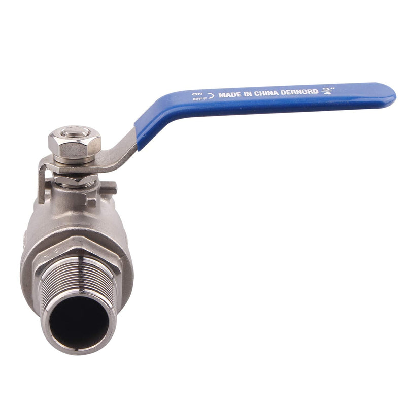 [Australia - AusPower] - DERNORD Full Port Ball Valve 3/4 Inch - Male x Female Stainless Steel 304 Heavy Duty for Water, Oil, and Gas,1000WOG (3/4 Inch NPT) 3/4 Inch NPT Pack of 1 