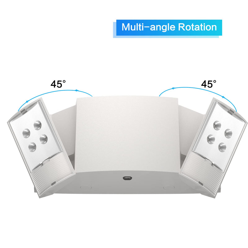 1 Pack Emergency Lights, Commercial Emergency LED Flood Lights for Power Outages, Backup Battery (180 Minutes), Wall Mount, Hard Wired, 120-277VAC, Fire Resistant-Exit Lighting Set. 1 PACK