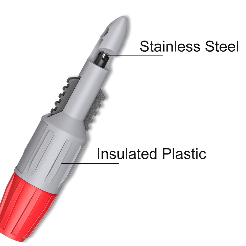 [Australia - AusPower] - Cleqee 2 Piece Heavy Duty Wire Probe Insulation Terminal Set with 4 mm Socket for Multimeter Voltmeter Electrical Testing Red & Black 4mm Stecker 