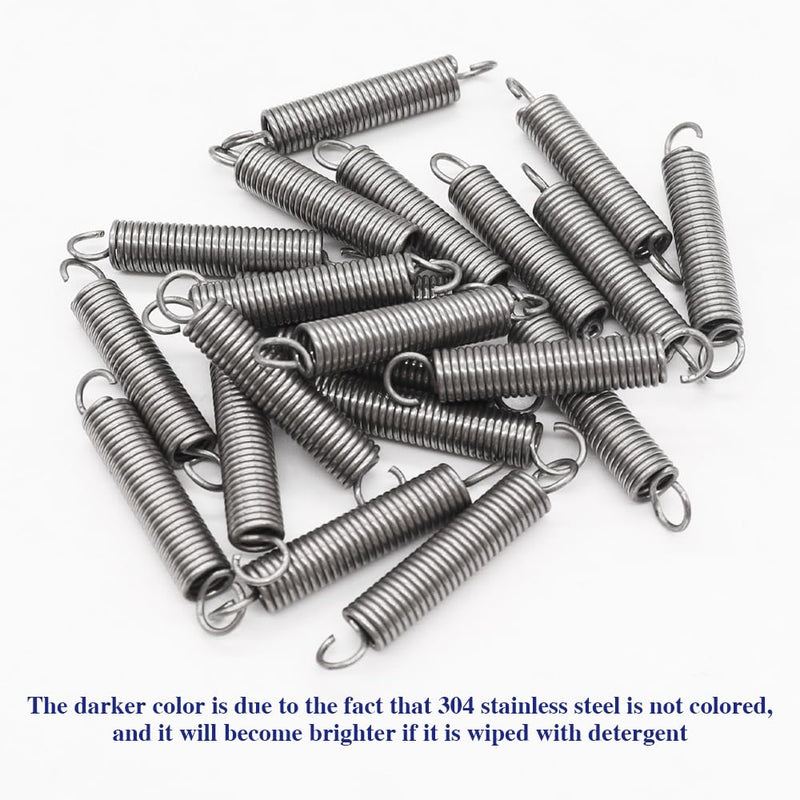 [Australia - AusPower] - 20PCS SP9600 Small Extension Spring 1/4 Inch x 1-1/2 Inch Stainless Steel Mechanical Springs with Hook Ends HE027 
