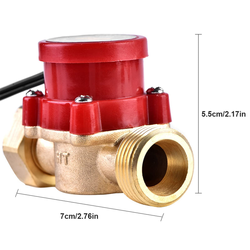 Water Flow Sensor,Ht30 Water Flow Switch, Water Flow Sensor Machine,Ac 0-110V 0.2A G3/4"3/4" Thread Flow Sensor Switch for Tap Water Booster