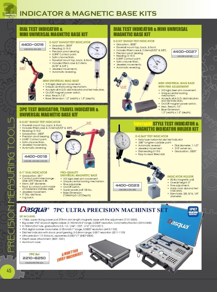 [Australia - AusPower] - HHIP 4401-0015 2 Piece Magnetic Base and 1" Indicator Set 