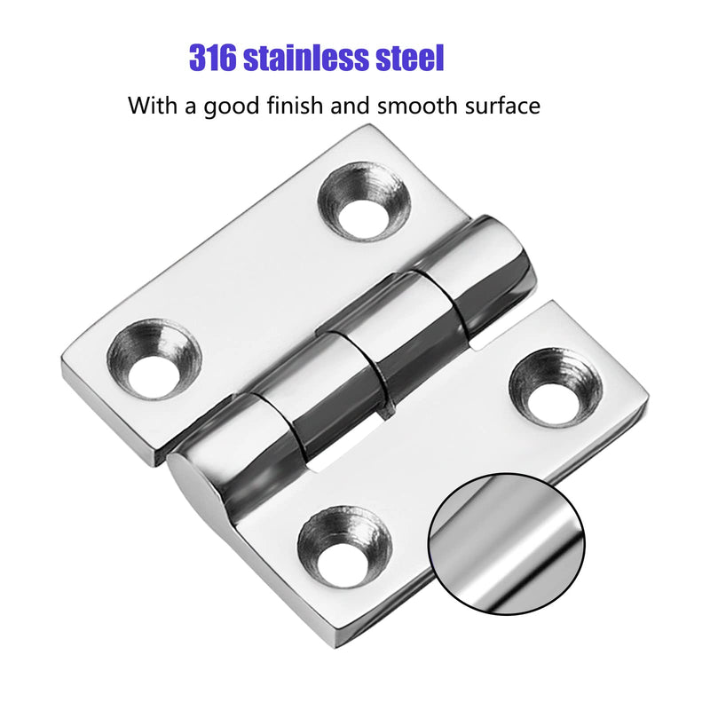 Heavy Duty Boat Hinges Stainless Steel Marine Grade, 1.5 inch x 1.5 inch (38mm X 38 mm), No Noise, 316 Stainless Steel with Screws (6 PCS) 1.5 x 1.5 inch(6 PCS)