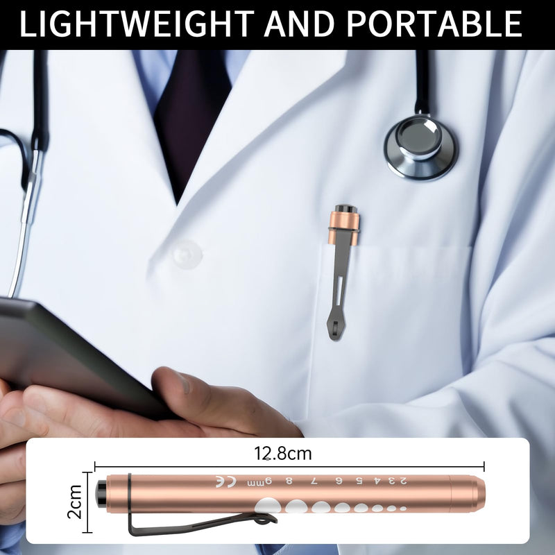 [Australia - AusPower] - RISEMART 6packs Pen Lights for Nurses Reusable Medical Pen Light with Pupil Gauge and Ruler, White Light LED Penlight for Nurse Student Doctors EMT Multicolor 