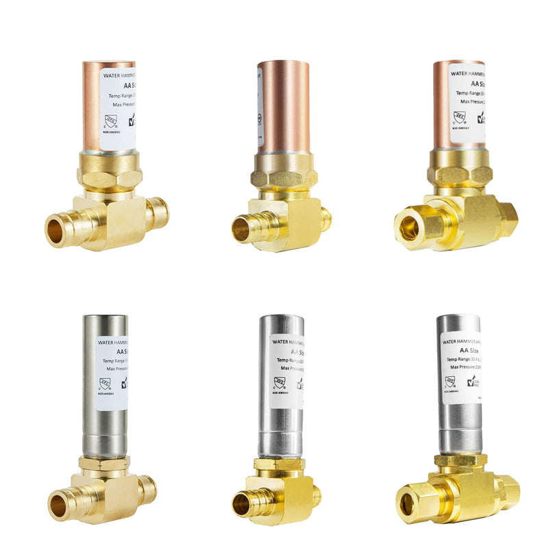 [Australia - AusPower] - (Pack of 2) EFIELD S-241 Stainless Steel Water Hammer Arrestor For Washing Machine, 3/4 Inch Swivel FHT x 3/4 Inch MHT, Straight (P2) 