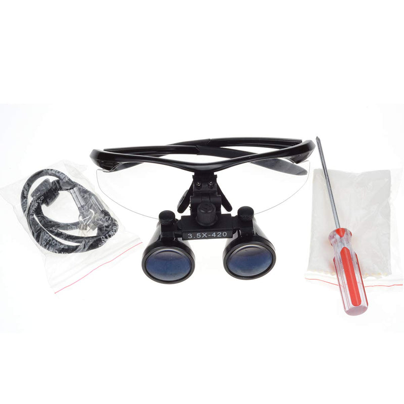 [Australia - AusPower] - NSKI 3.5X420mm Binocular Loupes DY-102 Optical Glass Plastic Frame with Antifog Black 
