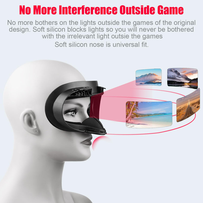 [Australia - AusPower] - VR Facial Interface and Foam Replacement Set for Oculus Meta Quest 2 | Removable Facial Interface Frame & Foam Face Covers Replacement & Anti-Leakage Nose Pad & Lens Cover Set1 1Pad 