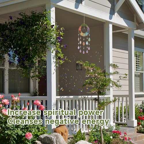 Agate Dream Catcher - Dreamsum Green 7 Chakra Tree of Life Dream Catcher Green Moon