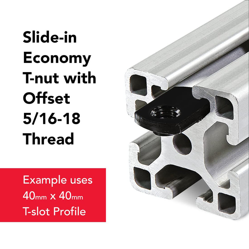 8020, 3320, 15 Series, 5/16-18 x 0.687 Inch Flanged Button Head Socket Cap Screw Bolt (FBHSCS) with Slide-in Economy T-Nut Hardware Combo (25 Pack) 25