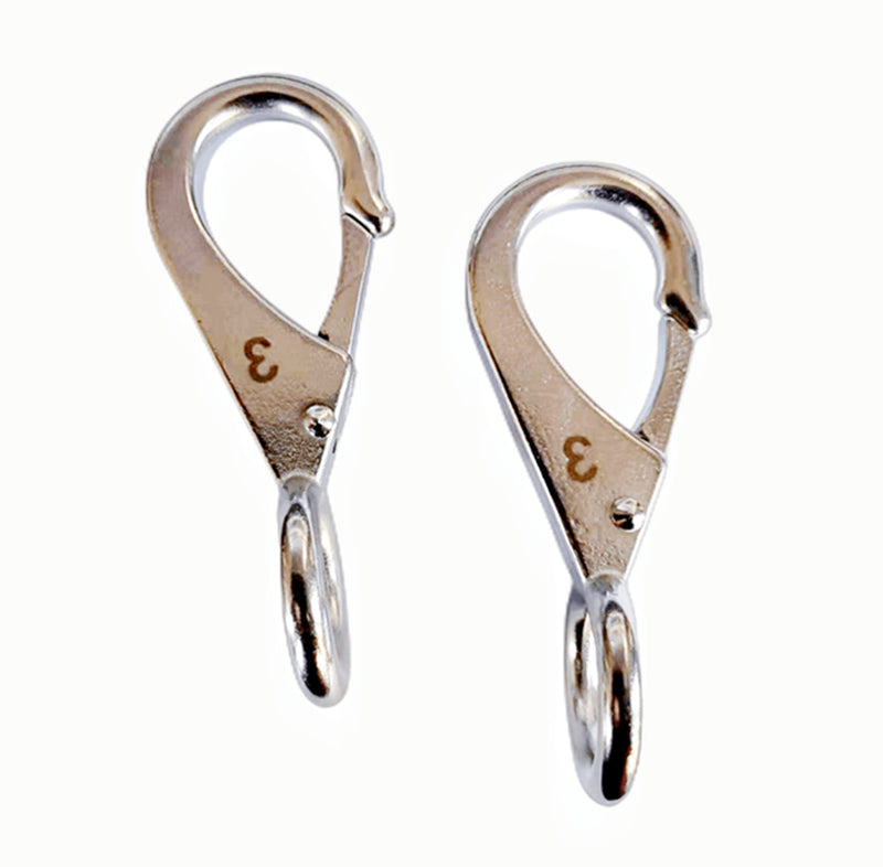 [Australia - AusPower] - 2/4Pcs Heavy Duty Stainless Steel 316 Spring Snap Hook Fixed Eye Clip Carabiner Marine Clip Dock Hardware Accessories 3# 4Pack 