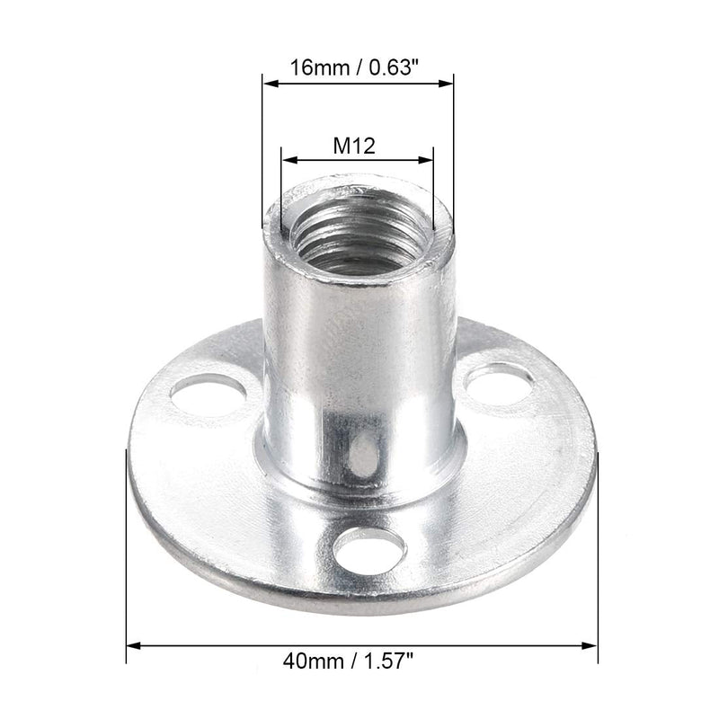 [Australia - AusPower] - uxcell M12x40x2.5mm Brad Hole Tee Nut Carbon Steel T-Nuts Furniture Hardware Flange Insert Female Thread 5pcs 