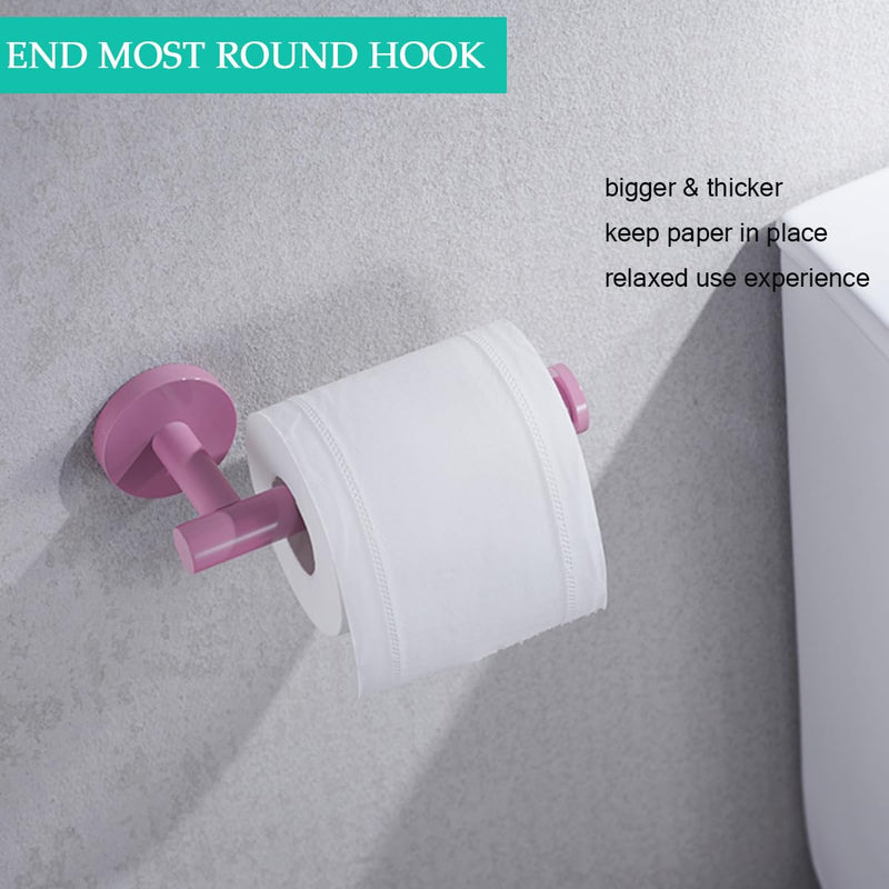 Pink Toilet Paper Holder -Sturdy Round Toilet Paper Holder Wall Mount for Bathroom, Premium SUS 304 Stainless Steel Toilet Paper Roll Holder,Drilling,Pink,96006-6PK Pink