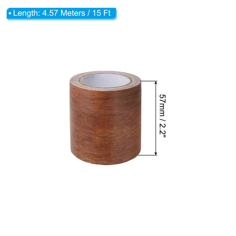 PATIKIL Wood Grain Repair Tape 2.2" x15ft, Self Adhesive Realistic Textured Repair Tape Patch for Floor Door Table Cabinets Desk,Mahogany 2.2"x15ft Mahogany