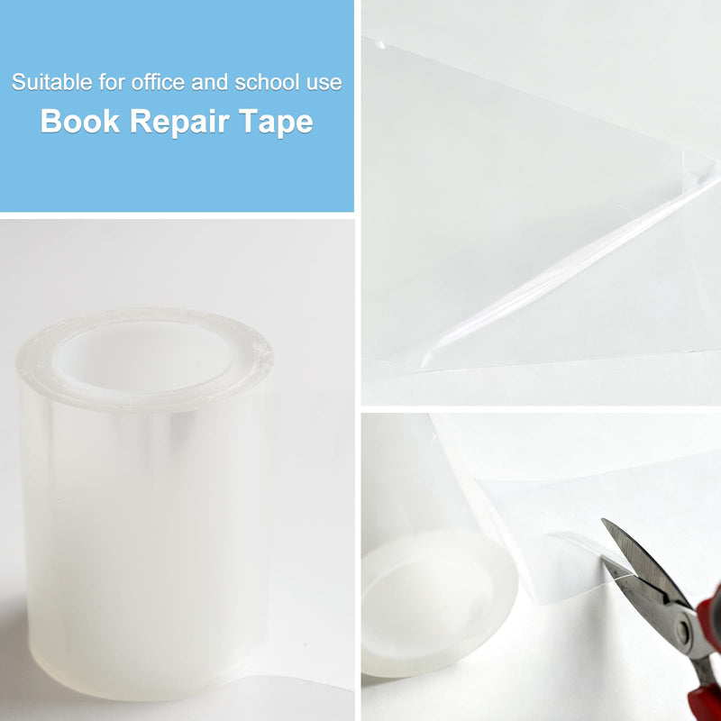 Book Repair Tape, Archival Safe Acid-Free for Book Binding, Clear Strong Waterproof Adhesive Tape, No Residue for Libraries,Old Books, Broken Pages (2 inchx16.5 feet) 2 inchx16.5 feet