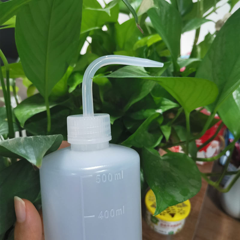 [Australia - AusPower] - 2Pack 500ml Squeeze Bottle 16oz, No Spill Wash Bottles Large with Handy Measurement Lines, Wash Bottles Squeeze Spout Flowing Well 2x500ml White 
