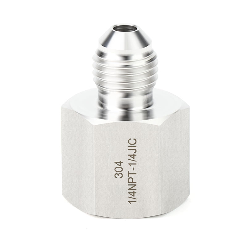[Australia - AusPower] - TAISHER 5PCS Forging of 304 Stainless Steel JIC Flare Tube Fittings, 1/4" JIC Male x 1/4" NPT Female, Half Union 1/4" JIC x 1/4" FNPT 5 