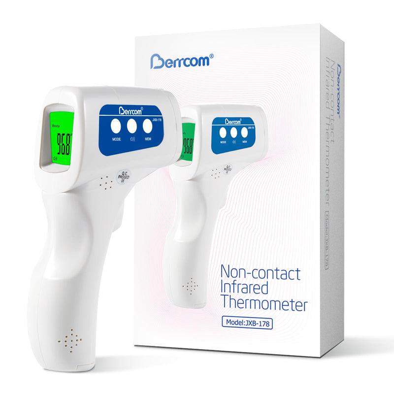 [Australia - AusPower] - [Value Bundle] Berrcom Digital Thermometer DT101 & Berrcom Forehead Thermometer for Adults and Kids JXB-178 