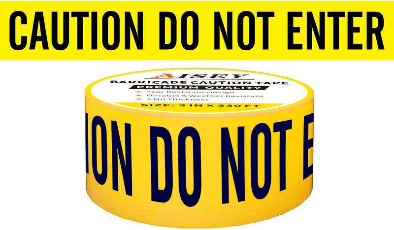 [Australia - AusPower] - Yellow Caution Tape Roll Do Not Enter, Halloween Caution Tape 3” X 330 Feet - Safety Barrier Hazard Warning Barricade Tape for Danger/Hazardous Areas, Tear Resistant Design 1 Pack 
