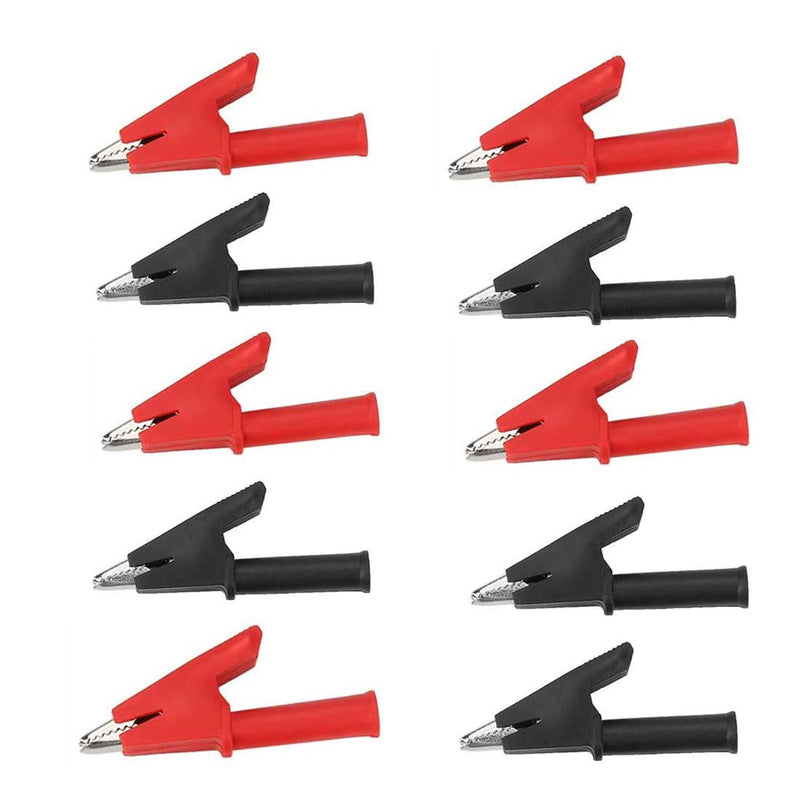 [Australia - AusPower] - bnafes10Pcs Full Insulated Crocodile Clips with 4mm Socket Banana Jack Copper Test Clamp Wire Clip Alligator Clips 30A 