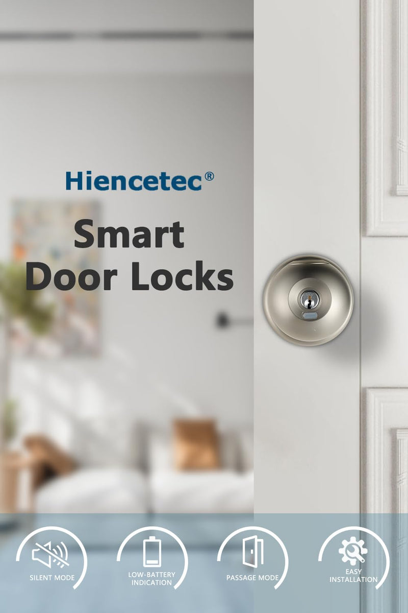 Smart Door Lock, Fingerprint Door Knob with Lock, Autolock Biometric Door Lock, Keyless Thumbprint Entry Door Lock for Bedrooms, Hotels, Apartments, Offices and Garages