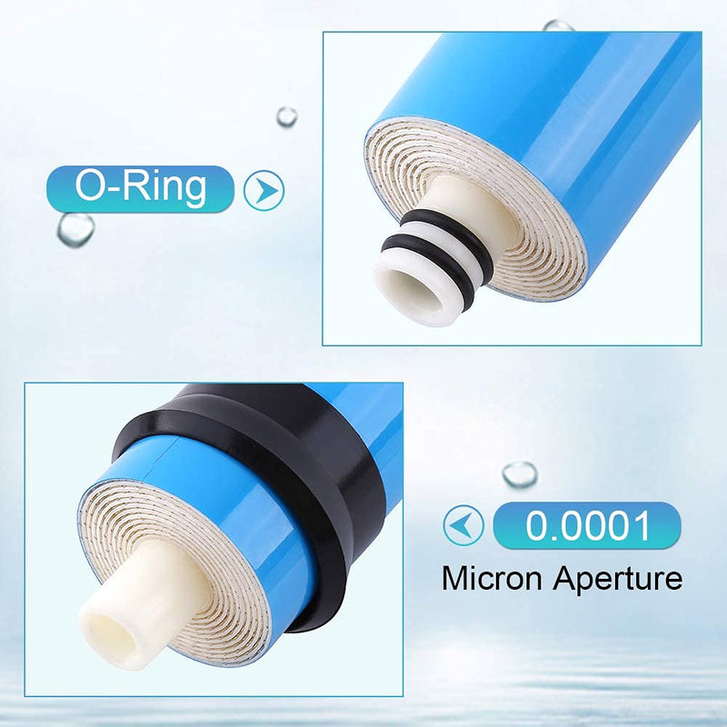 [Australia - AusPower] - 2pcs Reverse Osmosis Parts Water Filter Membrane, RO Membrane Reverse Osmosis Water Filter 75gdp Replacement Membrane Water Filter Fits Under Sink RO Drinking Water Cleaning System Universal 