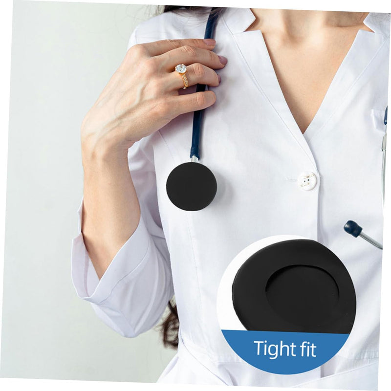[Australia - AusPower] - 10pcs Black Silicone Stethoscope Covers Fit Ear Guard Sleeves for Doctors Easy to Clean Noise Replacement Protectors 