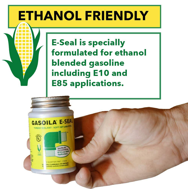 [Australia - AusPower] - Gasoila - GE04 E-Seal Pipe Thread Sealant with PTFE Paste, Non-Hardening, -100 to 600 Degree F, 1/4 Pint Brush 