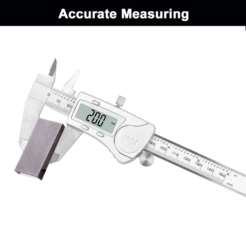 [Australia - AusPower] - NORTOOLS Digital Caliper Measuring Tool,150mm/ 6” Stainless Steel IP54 Waterproof Electronic Micrometer Caliper with Large LCD Display for Jewelers, Woodworkers 