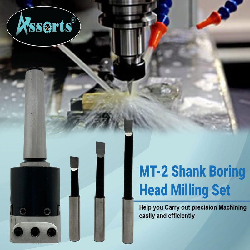 [Australia - AusPower] - QUALITY PRECISION BORING HEAD DIAMETER 1.5" INCHES WITH CARBIDE TOOLS// 1 DIV: 0.001 THOU (2MT SHANK (M10 X 1.5 DRAWBAR)) 2MT SHANK (M10 X 1.5 DRAWBAR) 