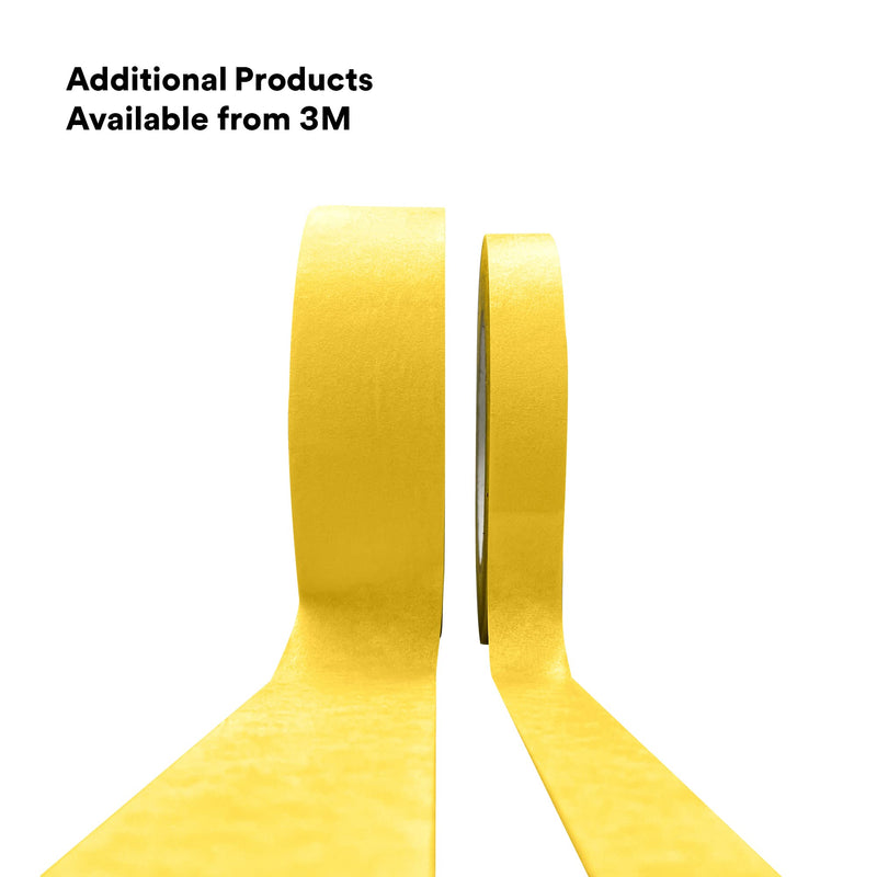 3M Automotive Refinish Masking Tape, 06652, 18 MM X 55 M, Yellow, Crepe Backing, Moisture Resistant, Multi-Purpose, 48 Per Case 3M Automotive Refinish Masking Tape retail packaging