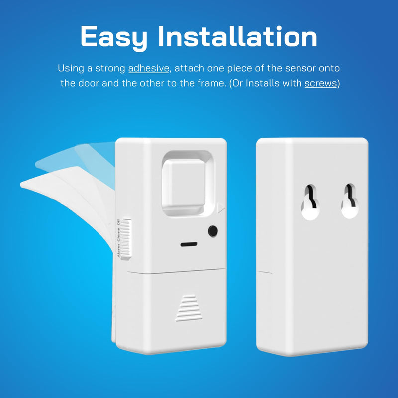 [Australia - AusPower] - Door Window Alarm - 2 Pack - Adjustable Volume Door Alarm Sensor Wireless Door Alarms for Kids Safety, Door Open Chime Burglar Alert Window Alarm for Home Security, Kids Safety, Apartment, by Rosmila 