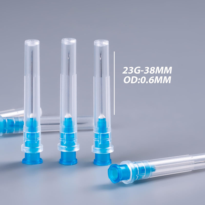 [Australia - AusPower] - Pack of 100 23G (0.6 mm x 38 mm) Stainless Steel Dispensing Tube for Liquids, Industrial Laboratory Accessories for Household, Hobby, Oil, Adhesive, Individually Packed, 18G/19G/20G/21G/22G/23G 23g-38mm 