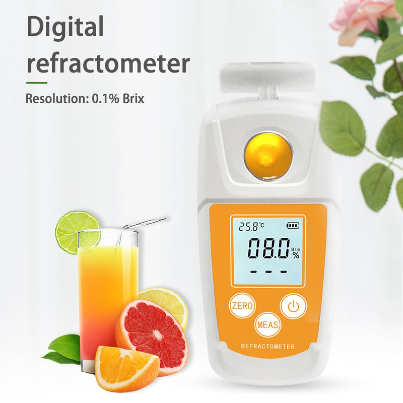 [Australia - AusPower] - 0-55% Brix Meter,High Precision Digital Brix Refractometer with ATC for Fruit,Juice,Beverages,Suger Content Measurement in Wine Making,Beer Brewing,Homebrew Kit 0-55%Brix 