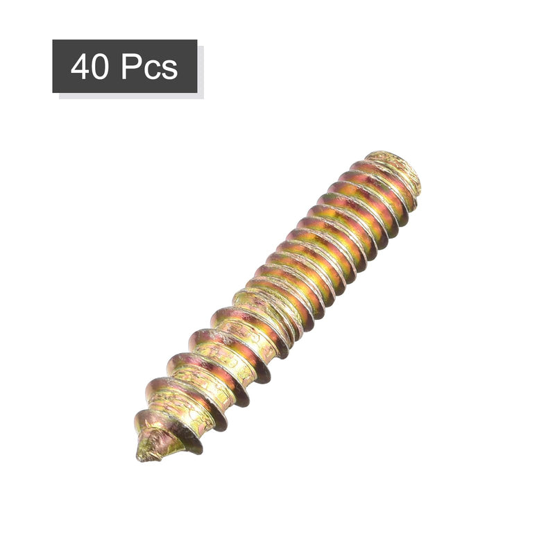 [Australia - AusPower] - uxcell 1/4-20 x 1-1/4" Hanger Bolts Double Head Dowel Screw for Wood Furniture 40pcs 1/4-20 x 1-1/4" 40 