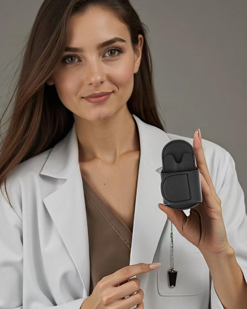 [Australia - AusPower] - Stethoscope Holder Hip Clip for 3M Littmann and Most Stethoscope, Lightweight PU Leather Hip Belt Holder Clip, Compact & Portable Protective Carry 