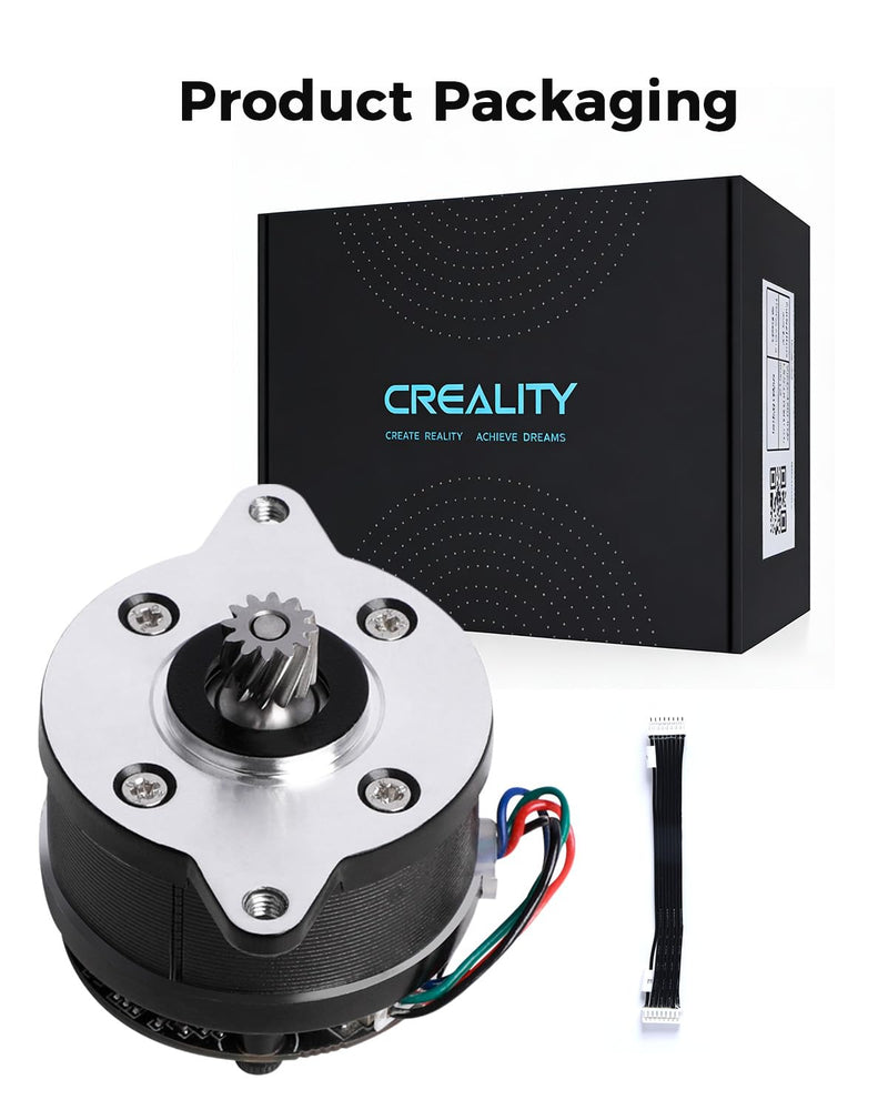 Creality Official K2 Plus Extruder Motor, K2 Circular Stepper Motor, K2 Pro E Axis Stepper Motor with 12 Teeth Round Shaft & Cable, Replacement Part for K2/K2 Pro/K2 Plus 3D Printers