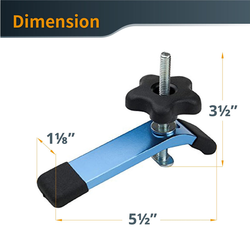 [Australia - AusPower] - POWERTEC 71168V T-Track Hold Down Clamp, 5-1/2" L x 1-1/8" W, 2 Pack, T Track Clamps for Woodworking 
