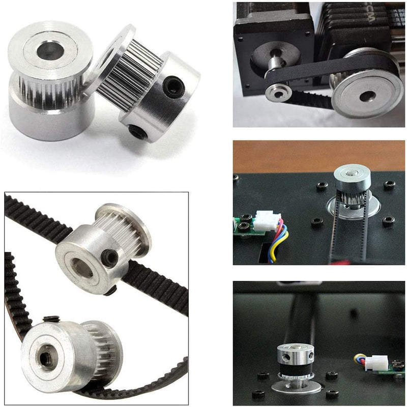 [Australia - AusPower] - Fielect Aluminium Alloy XL 60 Teeth 12mm Inner Bore Diameter Timing Belt Pulley Flange Synchronous Wheel Silver Tone for 3D Printer CNC 1Pcs XL60 12mm Inner hole 